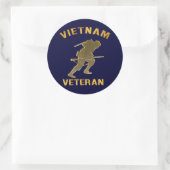 VIETNAM SOLDIER IN GOLD Geschenke Runder Aufkleber (Tasche)