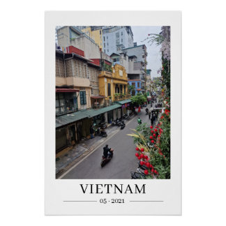 Vietnam Straßenleben, anpassbares Datum Postkarte Poster