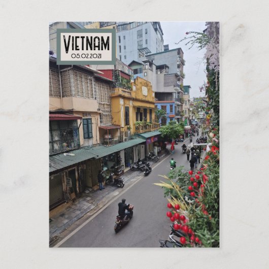 Vietnam Street Life, Customizable Date Postcard Postkarte (Vorderseite)