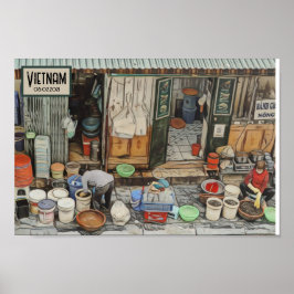Vietnam Street Life, individualisierbares Reisedat Poster
