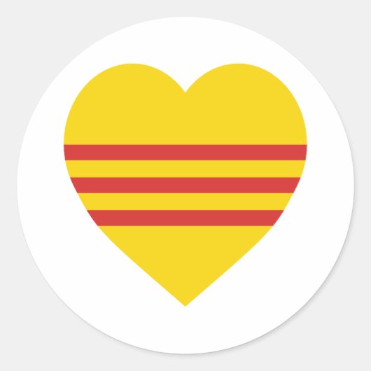 Vietnam (Süd) Flaggenherz Runder Aufkleber (Vorderseite)