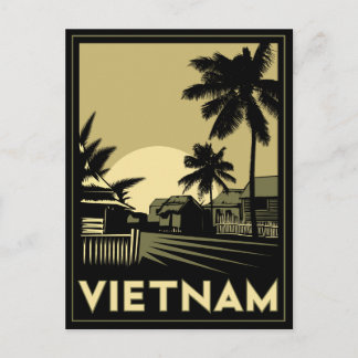 Vietnam Südostasien Deko Retroreise Postkarte