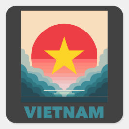 Vietnam Südostasien Quadratischer Aufkleber
