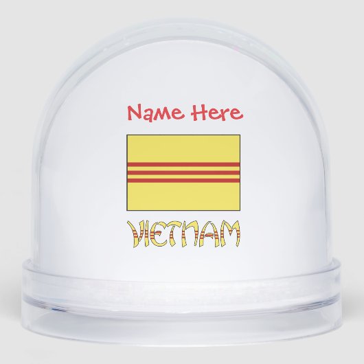 Vietnam Südvietnamesische Flagge Rot Personalisier Schneekugeln (Vorderseite)