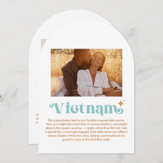 Vietnam-Tischnummer Einladung (Vorne/Hinten)