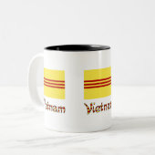 Vietnam und Südvietnamesische Flagge 3 Zweifarbige Tasse (Vorderseite Links)