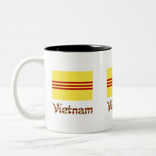 Vietnam und Südvietnamesische Flagge 3 Zweifarbige Tasse (Links)