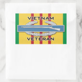 Vietnam Vet CIB Rechteckiger Aufkleber (Tasche)