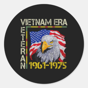 Vietnam Veteran-Ära 1961 1975 Gedenkflagge Runder Aufkleber