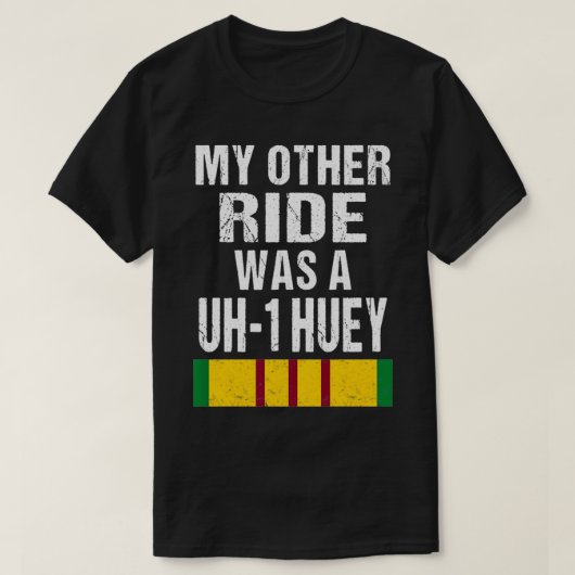 Vietnam Veteran Biker UH1 Huey Helicopter Vet Pull T-Shirt (Design vorne)