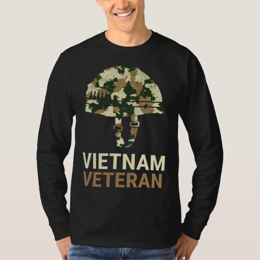 Vietnam Veteran Camo Helmet T-Shirt (Vorderseite)