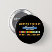 Vietnam Veteran - Cbt Infantryman w CIB VN SVC Button (Vorne & Hinten)