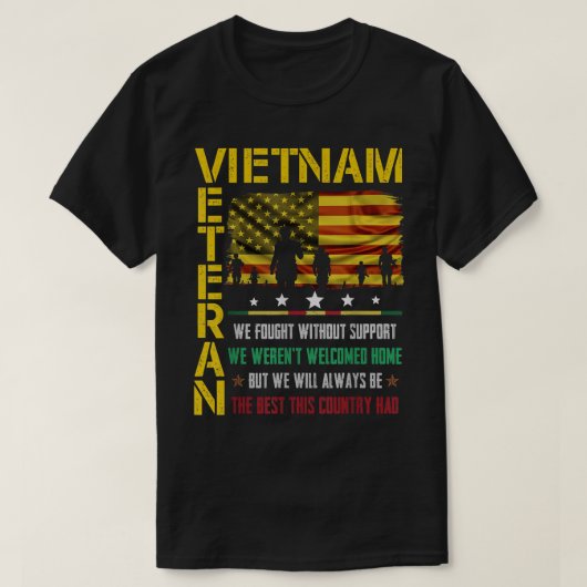 Vietnam Veteran, den wir ohne Unterstützung kämpft T-Shirt (Design vorne)