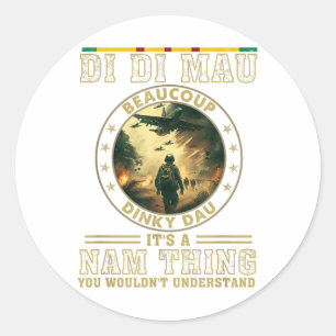 Vietnam Veteran Di Mau, Vietnamkrieg Gedächtnis, M Runder Aufkleber