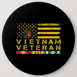 Vietnam Veteran Distressed American Flag 178 Button