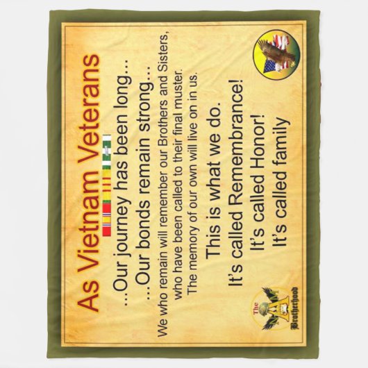 VIETNAM VETERAN FLEECEDECKE (Vorderseite)