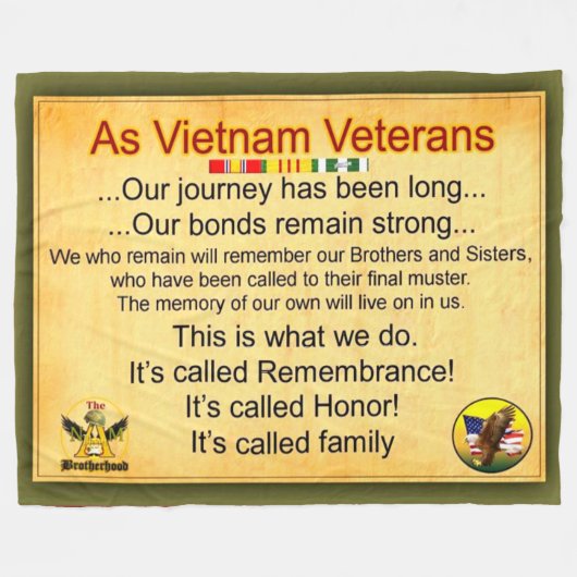 VIETNAM VETERAN FLEECEDECKE (Vorderseite (Horizontal))