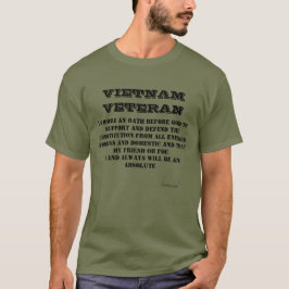 VIETNAM VETERAN Oath GreenT-Shirt T - Shirt