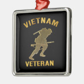 VIETNAM VETERAN SOLDIER IN GOLD SILBERNES ORNAMENT (Links)