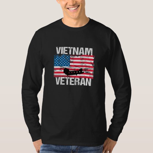 Vietnam Veteran Transport Helicopter  US Flag T-Shirt (Vorderseite)