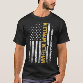 Vietnam Veteran USA Flag American Fathers Day Zip T-Shirt