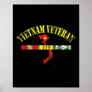 Vietnam Veteran USA Flag Memorial Patriotisch Poster