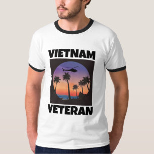 VIETNAM VETERAN VINTAG RINGER T - SHIRT