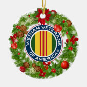 Vietnam-Veterane der Amerika-Weihnachtsverzierung Keramik Ornament (Vorne)