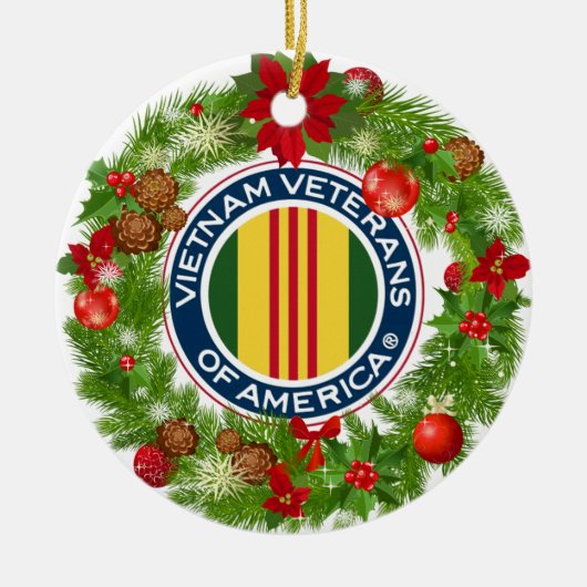 Vietnam-Veterane der Amerika-Weihnachtsverzierung Keramik Ornament (Vorne)
