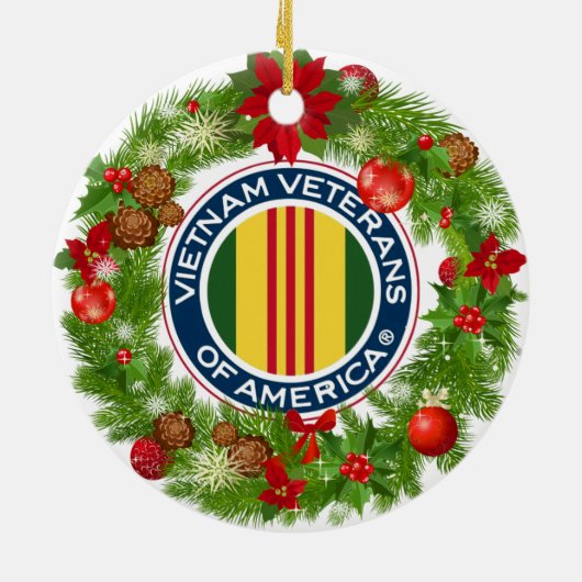 Vietnam-Veterane der Amerika-Weihnachtsverzierung Keramik Ornament (Hinten)