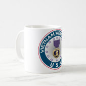 Vietnam-Veterane des lila Herzens USA Kaffeetasse (Vorderseite Links)