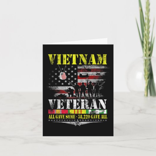 Vietnam Veteranen der Vintagen Flaggen Gedenkveter Karte (Vorderseite)