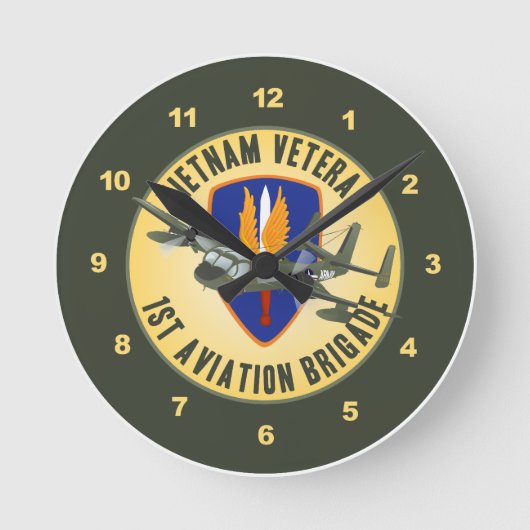Vietnam-Veteranen-Mohikaner Runde Wanduhr (Vorderseite)