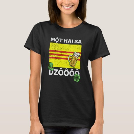 Vietnam Viet St Patricks Day Mot Hai Ba Dzo Cheers T-Shirt (Vorderseite)