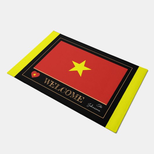 Vietnam & Vietnamesisch Flag House matt/sports Wil Fußmatte (Schrägansicht)