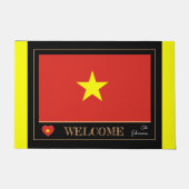 Vietnam & Vietnamesisch Flag House matt/sports Wil Fußmatte (Vorderseite)