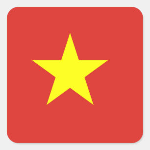 Vietnam (Vietnamesisch) Flagge Quadratischer Aufkleber