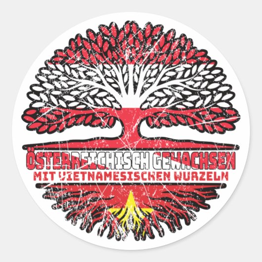 Vietnam Vietnamesisch Österreichisch Österreich Runder Aufkleber (Vorderseite)