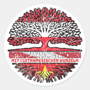 Vietnam Vietnamesisch Österreichisch Österreich Runder Aufkleber