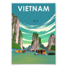 Vietnam Vintage Minimal Retro Travel Poster