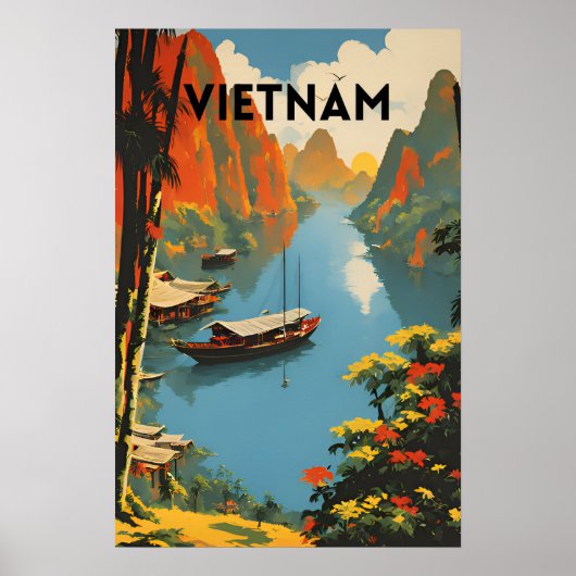 Vietnam Vintage Travel Poster (Vorne)