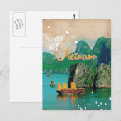 Vietnam Vintages Urlaubsposter Postkarte (Vorne/Hinten)