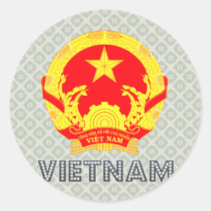 Vietnam-Wappen Runder Aufkleber