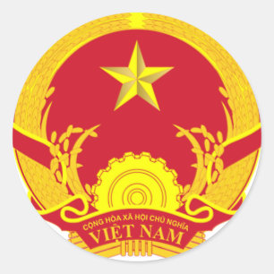 VIETNAM-WAPPEN. VIET SYMBOL RUNDER AUFKLEBER