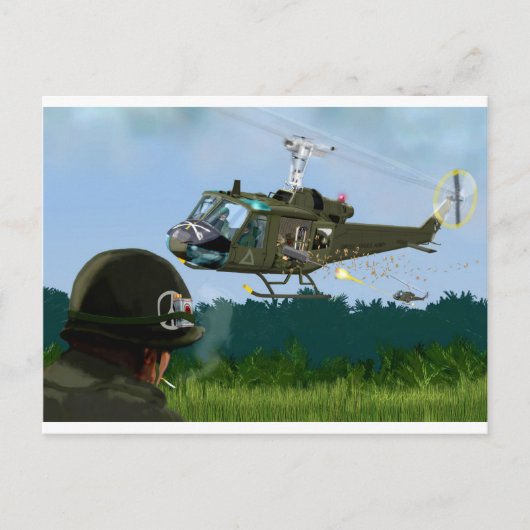 Vietnam War Bell Huey. Postkarte (Vorderseite)