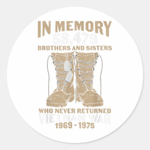 Vietnam War Combat Boots Dog Tag Veteran Runder Aufkleber