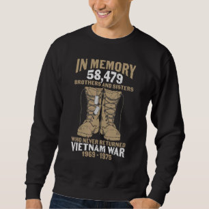 Vietnam War Combat Boots Dog Tag Veteran Sweatshirt