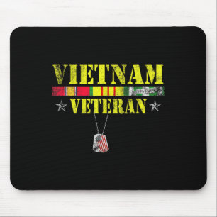 Vietnam War Veteran Dogtag Memorial Patriotic Mousepad