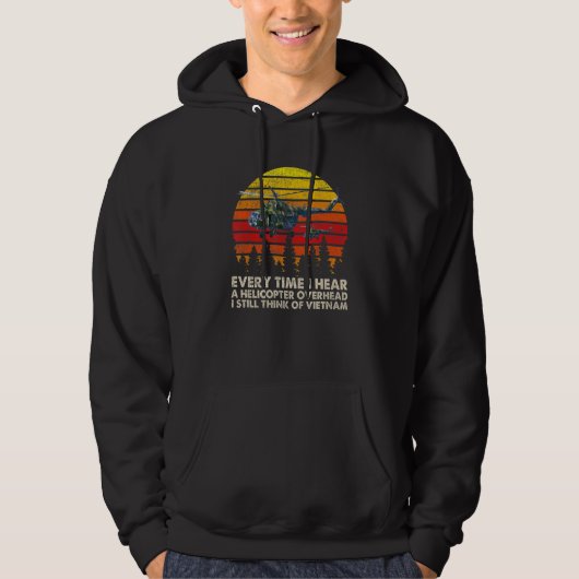 Vietnam War Veterans I Still Think Of Vietnam Memo Hoodie (Vorderseite)