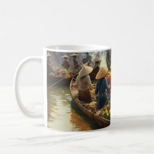 Vietnam Wassermarkt Malerei Kaffeetasse
